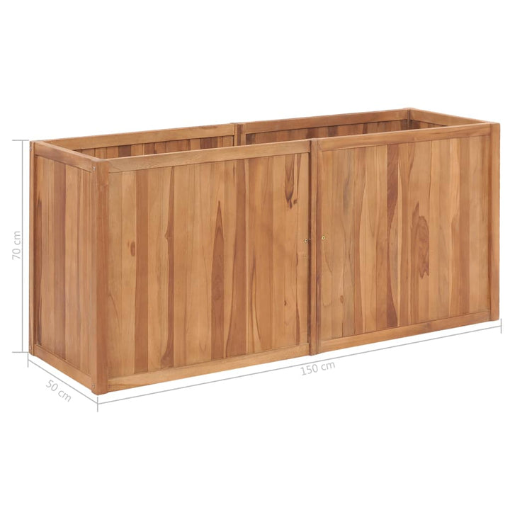 hævet plantekasse 150x50x70 cm massivt teaktræ