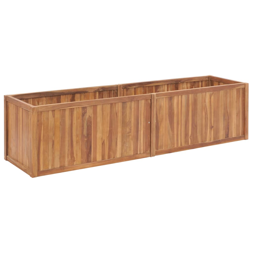 hævet plantekasse 200x50x50 cm massivt teaktræ