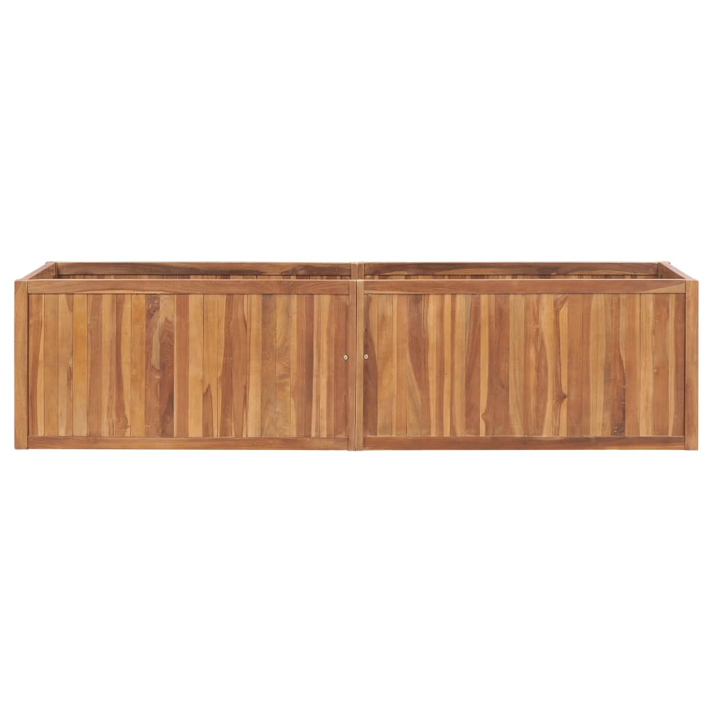 hævet plantekasse 200x50x50 cm massivt teaktræ