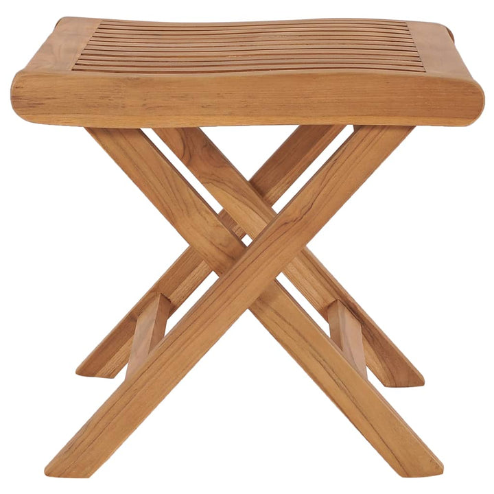 foldbar fodskammel 46,5x49x41,5 cm massivt teaktræ