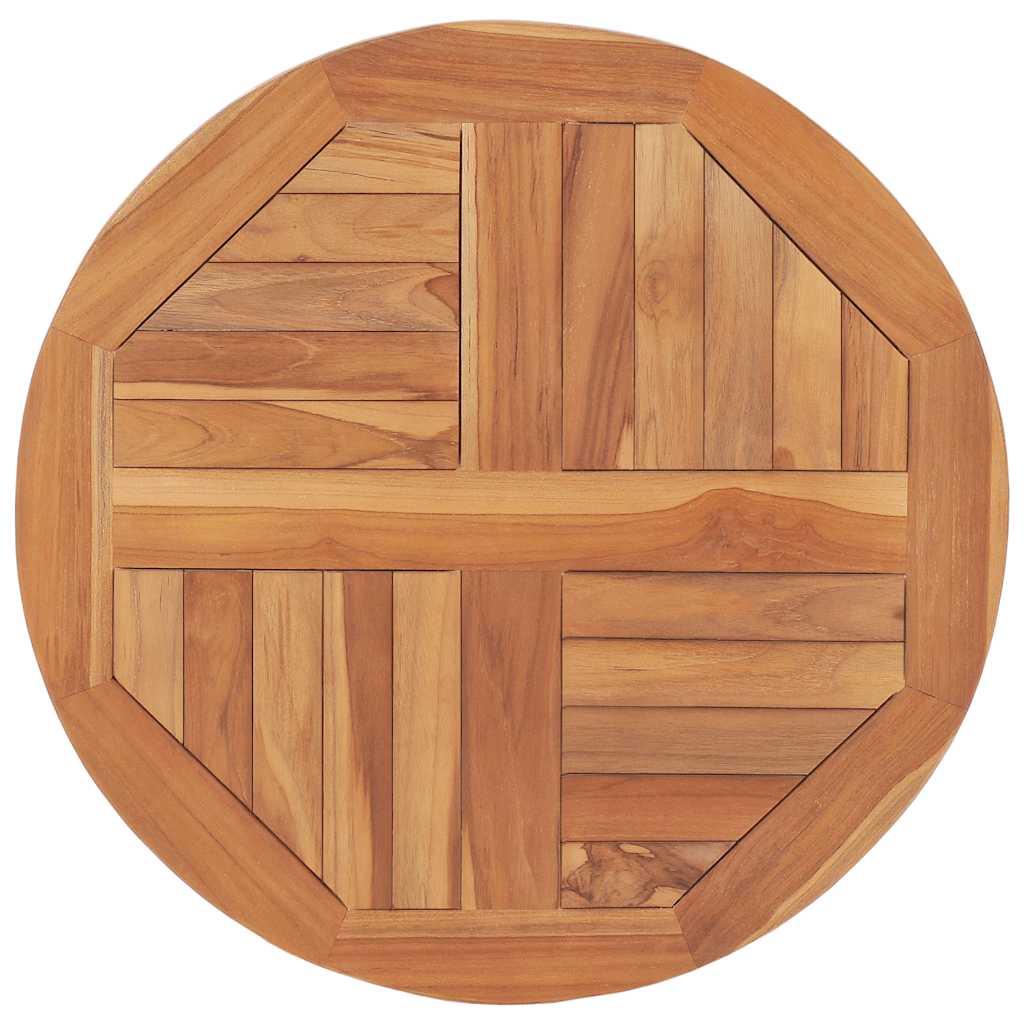 rund bordplade 2,5 cm 60 cm massivt teaktræ
