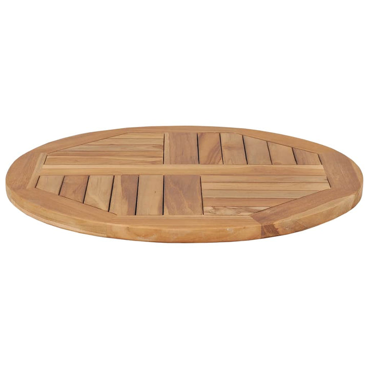 rund bordplade 2,5 cm 60 cm massivt teaktræ