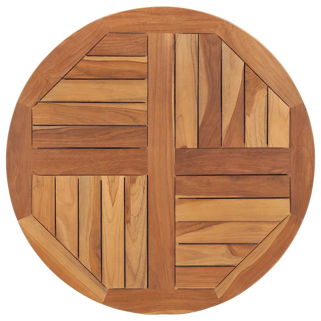 bordplade 2,5 cm 70 cm rund massivt teaktræ