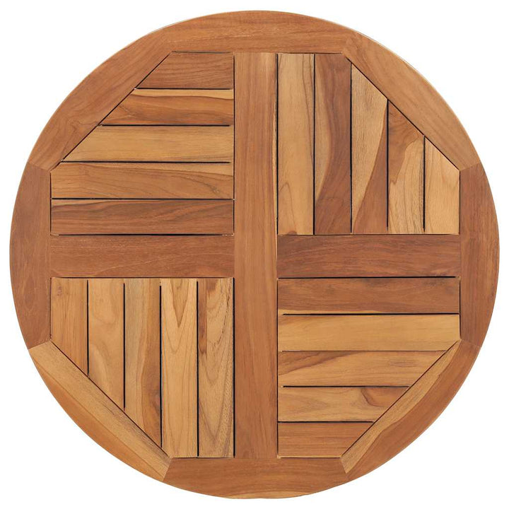 bordplade 2,5 cm 70 cm rund massivt teaktræ