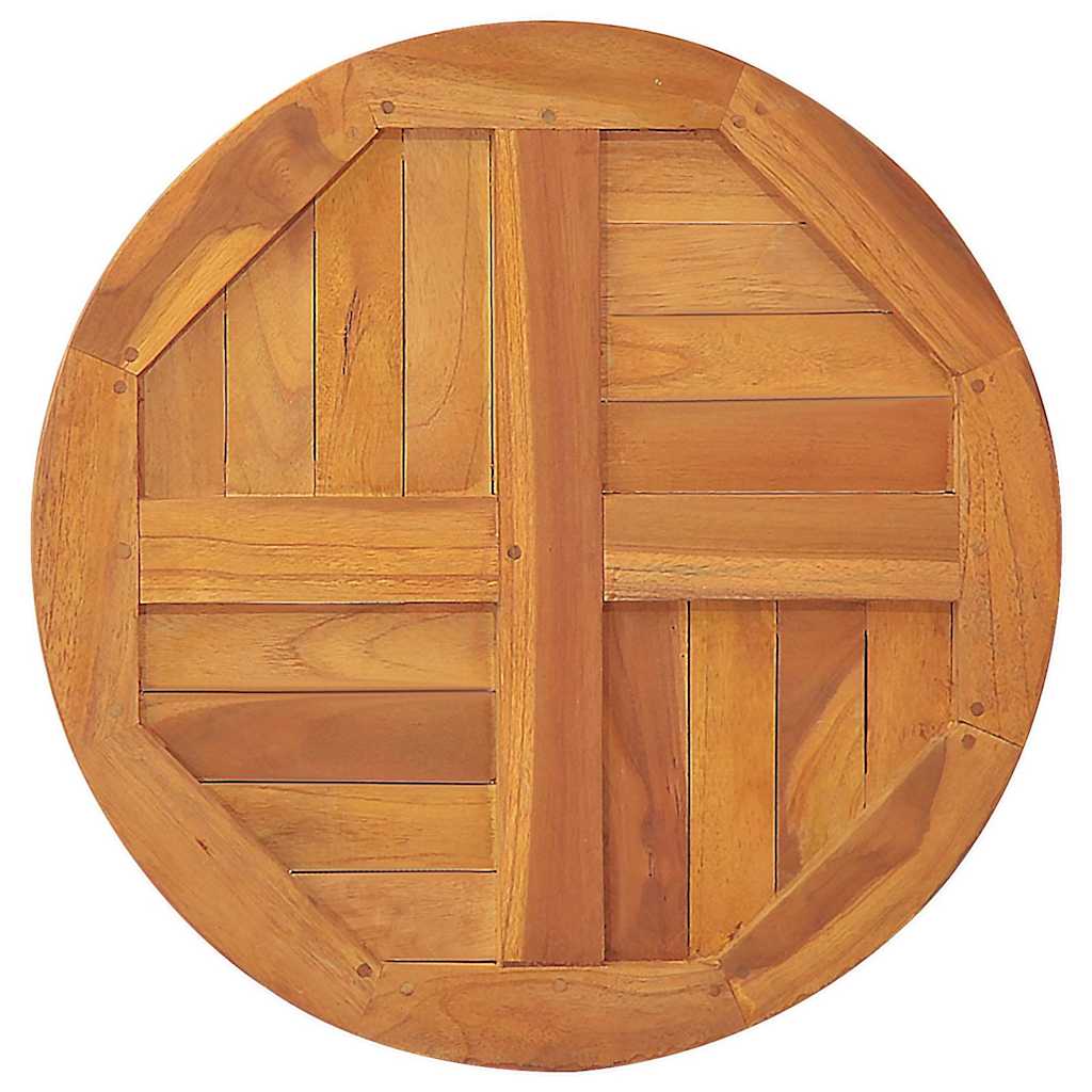 bordplade 2,5 cm 70 cm rund massivt teaktræ