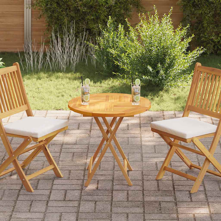 bordplade 2,5 cm 70 cm rund massivt teaktræ