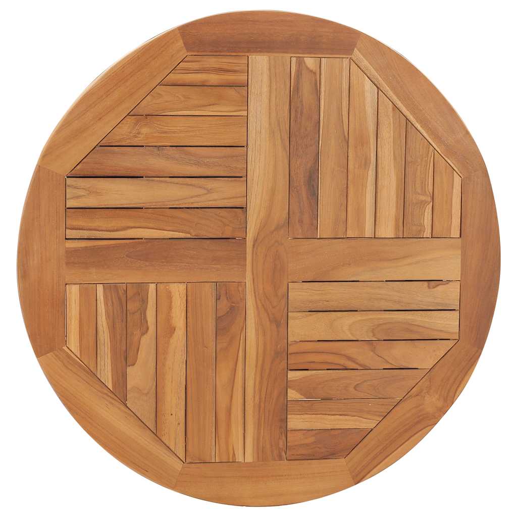 bordplade 2,5 cm 80 cm rund massivt teaktræ