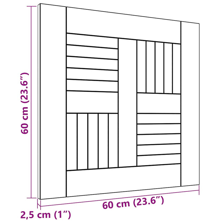 bordplade 60x60x2,5 cm massivt teaktræ