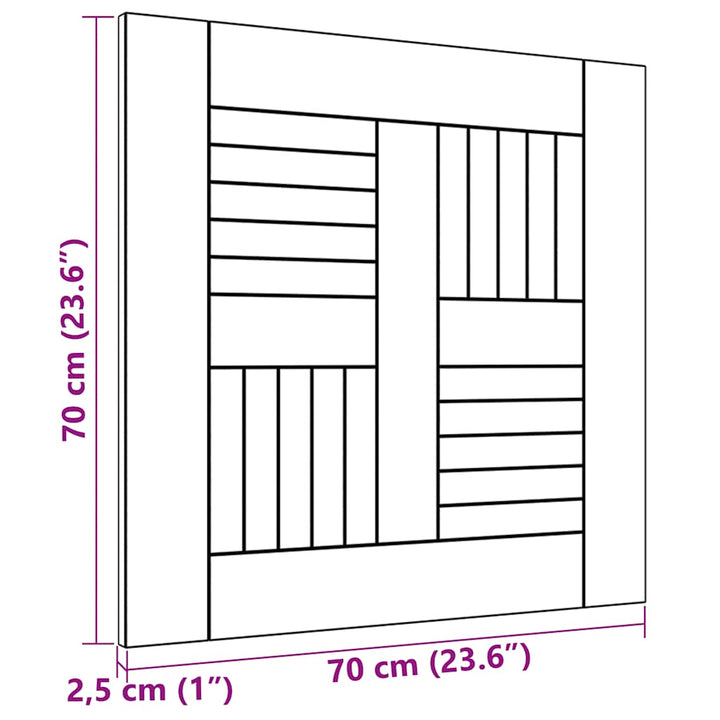 bordplade 70x70x2,5 cm massivt teaktræ