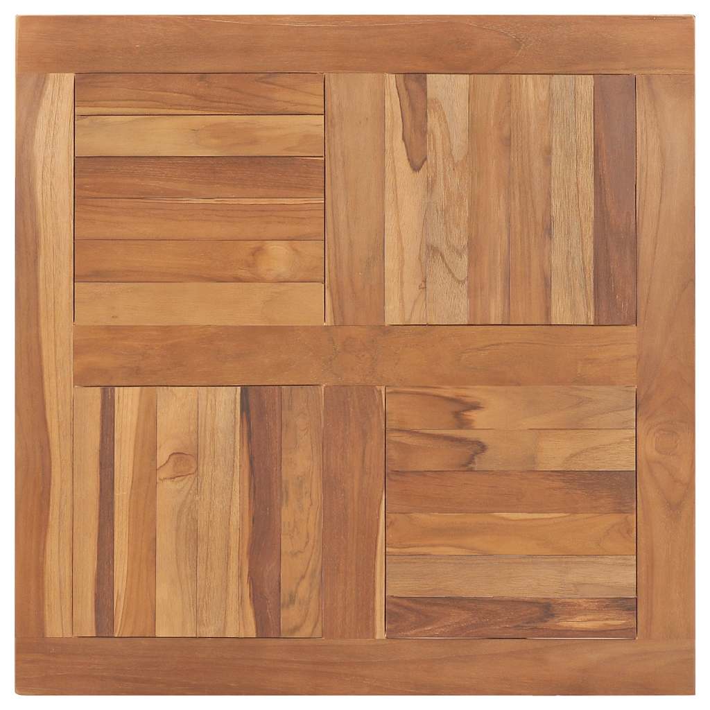 bordplade 80x80x2,5 cm firkantet massivt teaktræ
