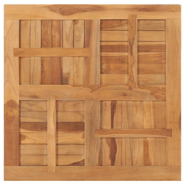 bordplade 80x80x2,5 cm firkantet massivt teaktræ