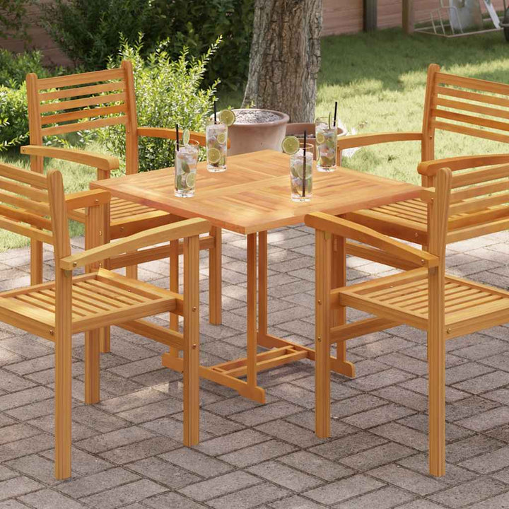 bordplade 80x80x2,5 cm firkantet massivt teaktræ