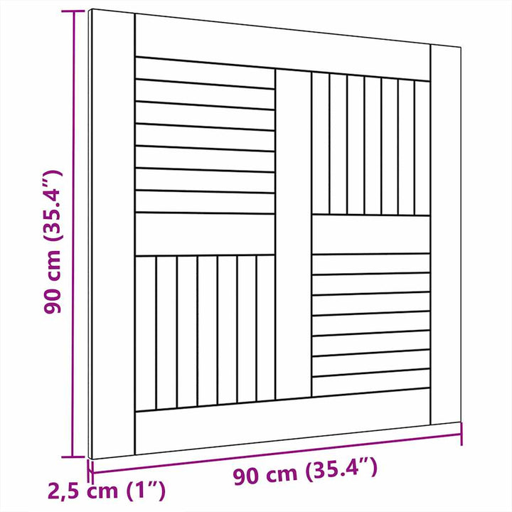 bordplade 90x90x2,5 cm firkantet massivt teaktræ