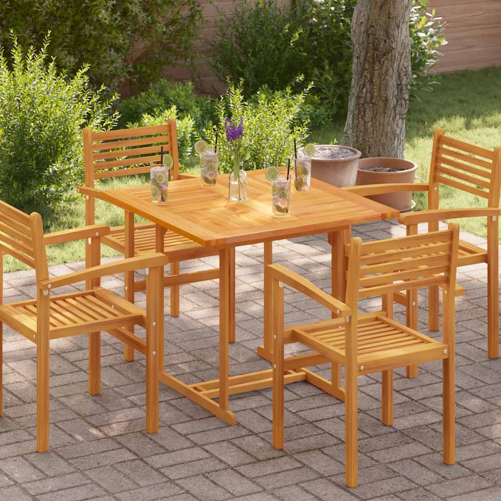 bordplade 90x90x2,5 cm firkantet massivt teaktræ