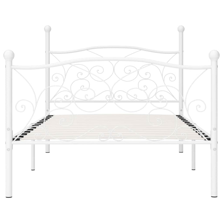 sengestel med lamelbund 90 x 200 cm metal hvid