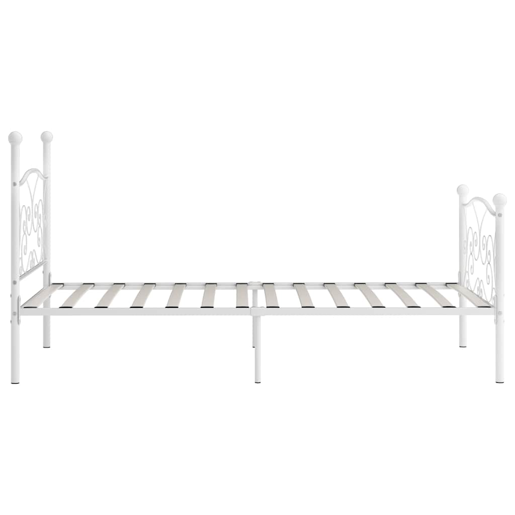 sengestel med lamelbund 90 x 200 cm metal hvid
