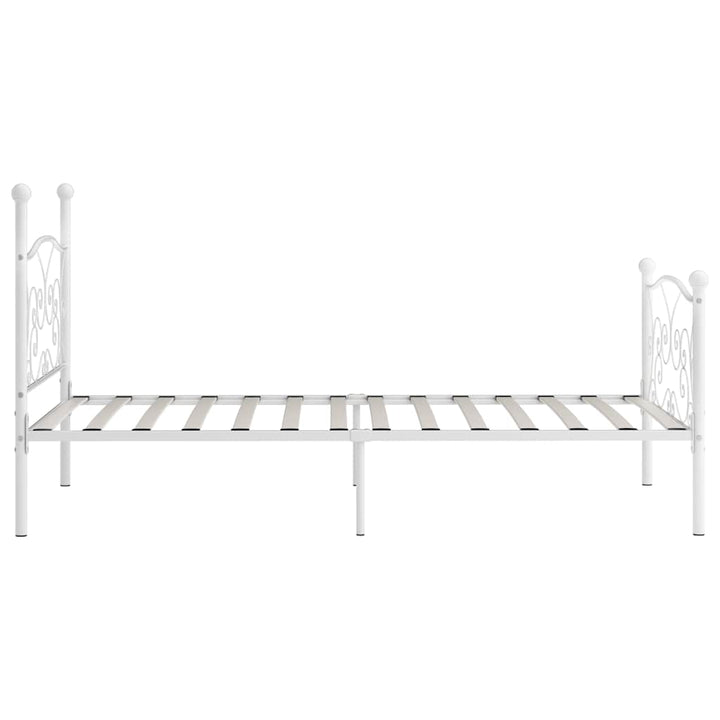 sengestel med lamelbund 90 x 200 cm metal hvid