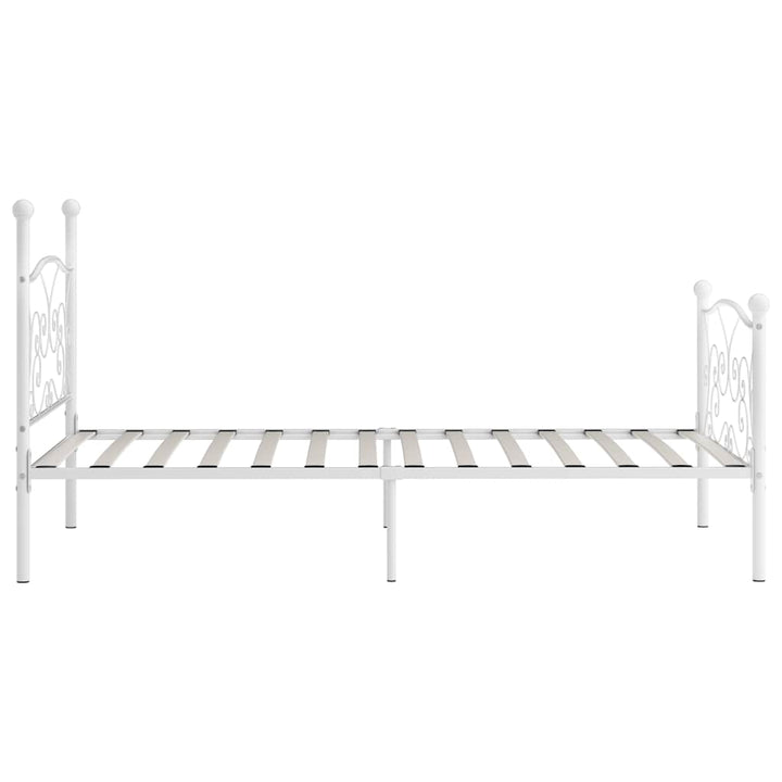 sengestel med lamelbund 90 x 200 cm metal hvid