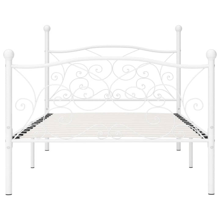 sengestel med lamelbund 100 x 200 cm metal hvid