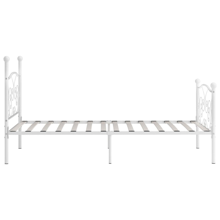 sengestel med lamelbund 100 x 200 cm metal hvid