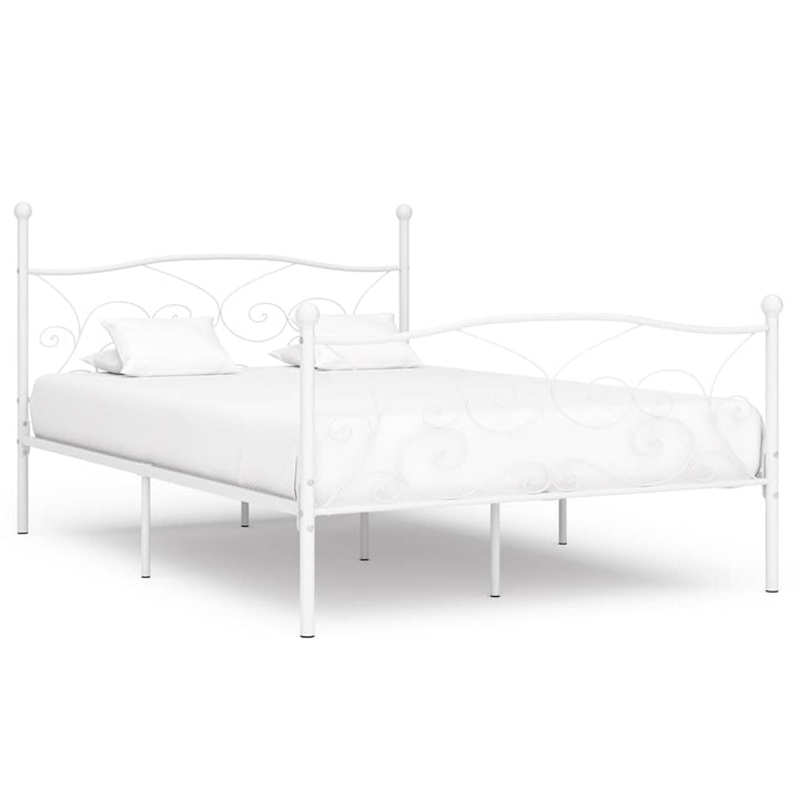 sengestel med lamelbund 120 x 200 cm metal hvid