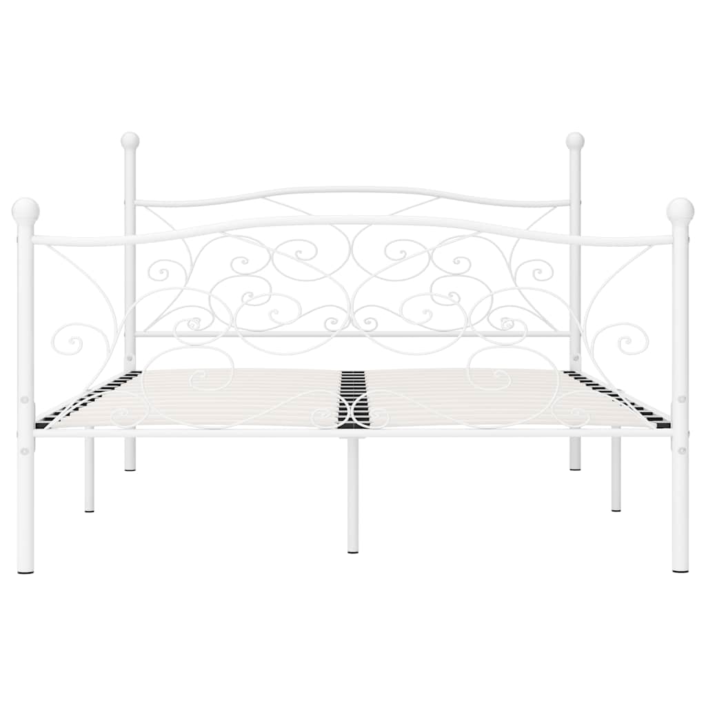 sengestel med lamelbund 120 x 200 cm metal hvid