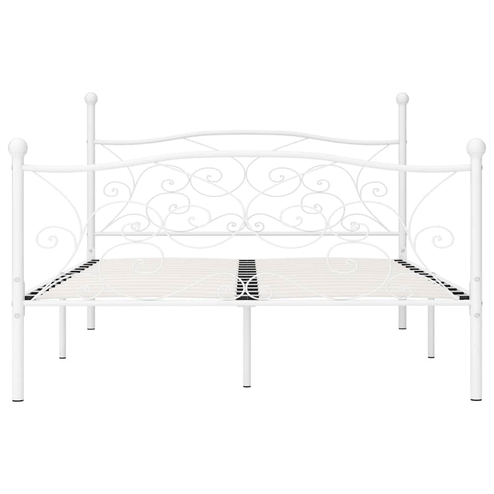 sengestel med lamelbund 120 x 200 cm metal hvid