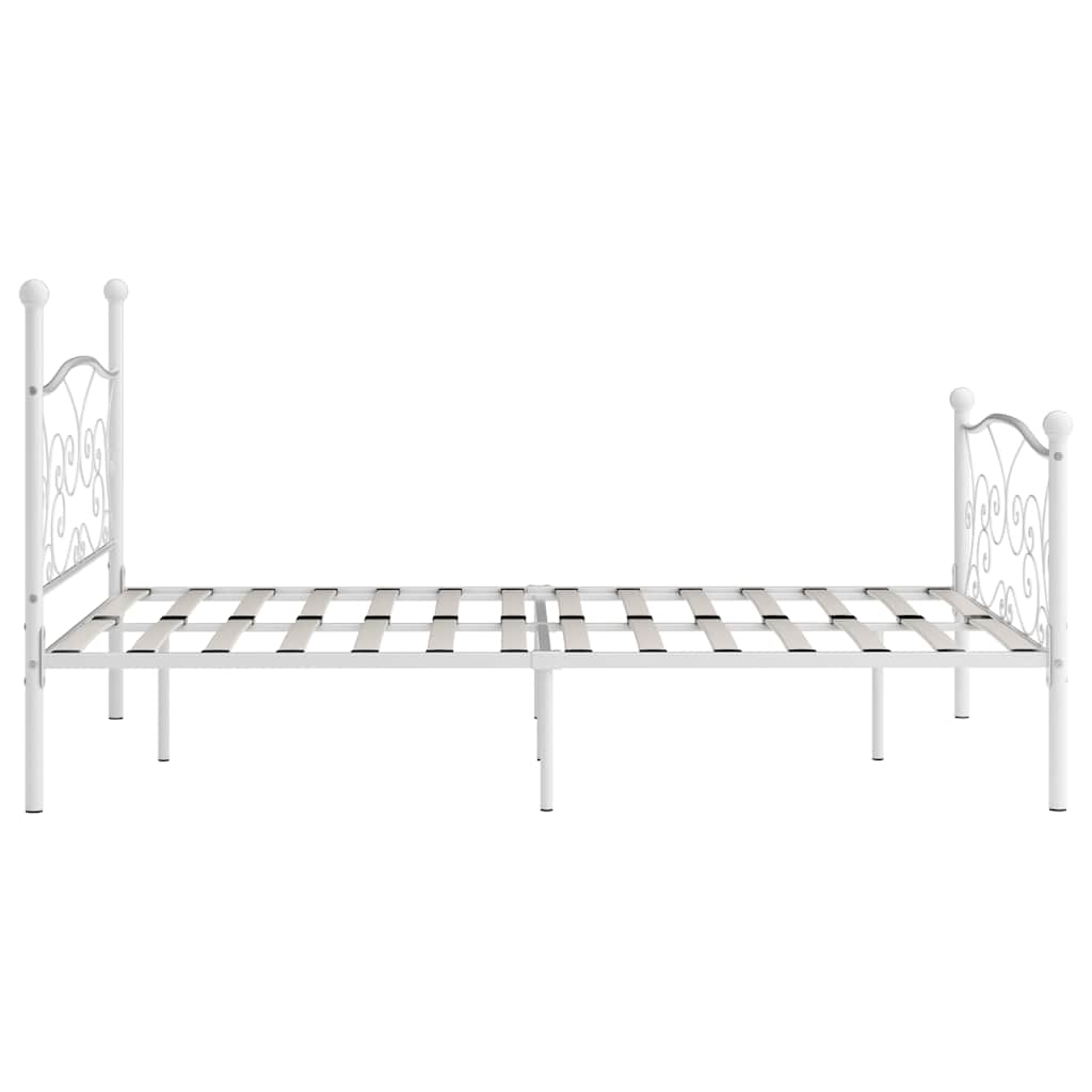 sengestel med lamelbund 120 x 200 cm metal hvid