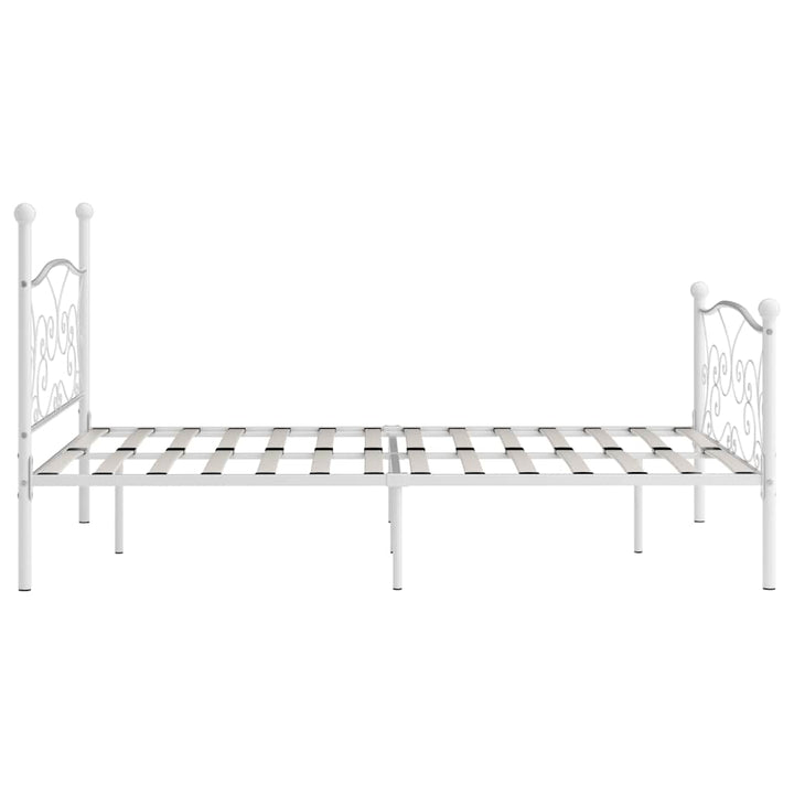 sengestel med lamelbund 120 x 200 cm metal hvid