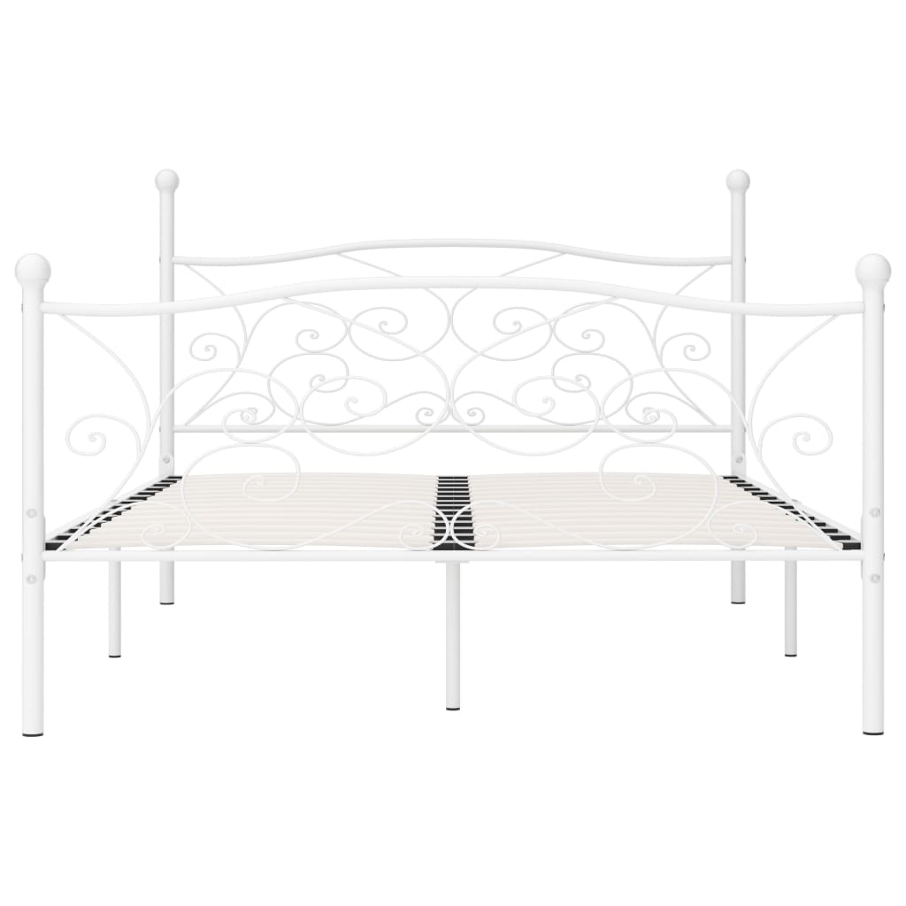 sengestel med lamelbund 140 x 200 cm metal hvid