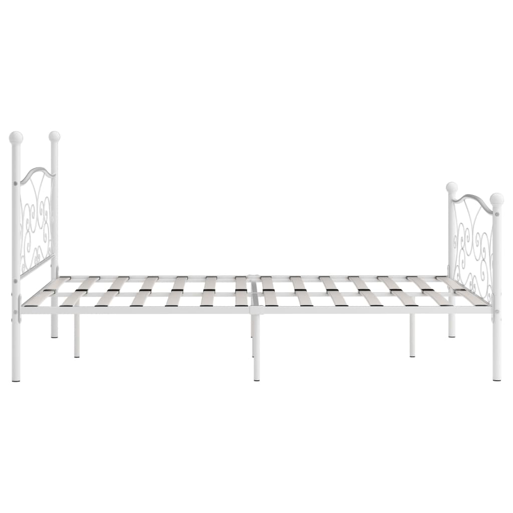 sengestel med lamelbund 140 x 200 cm metal hvid
