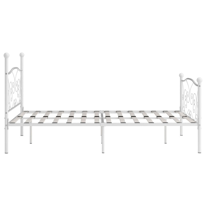 sengestel med lamelbund 140 x 200 cm metal hvid