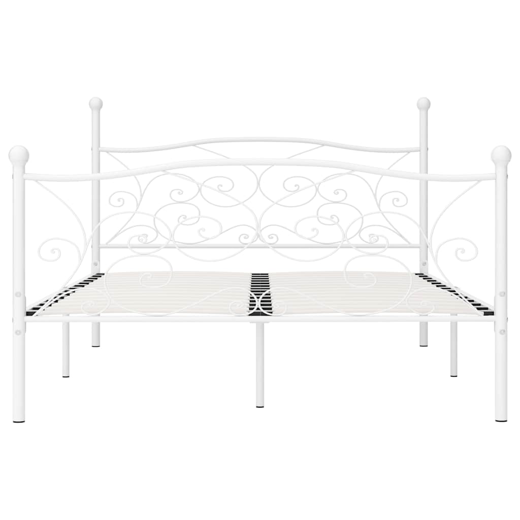 sengestel med lamelbund 160 x 200 cm metal hvid