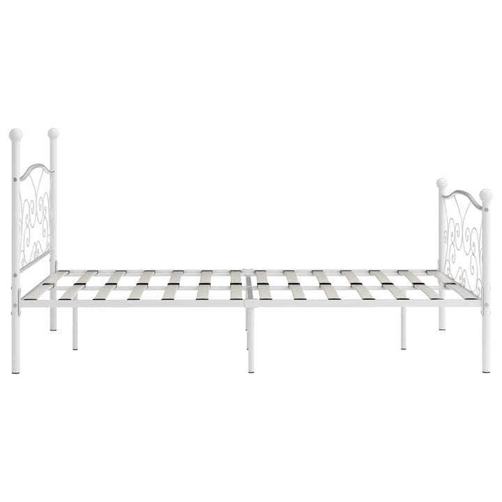 sengestel med lamelbund 160 x 200 cm metal hvid