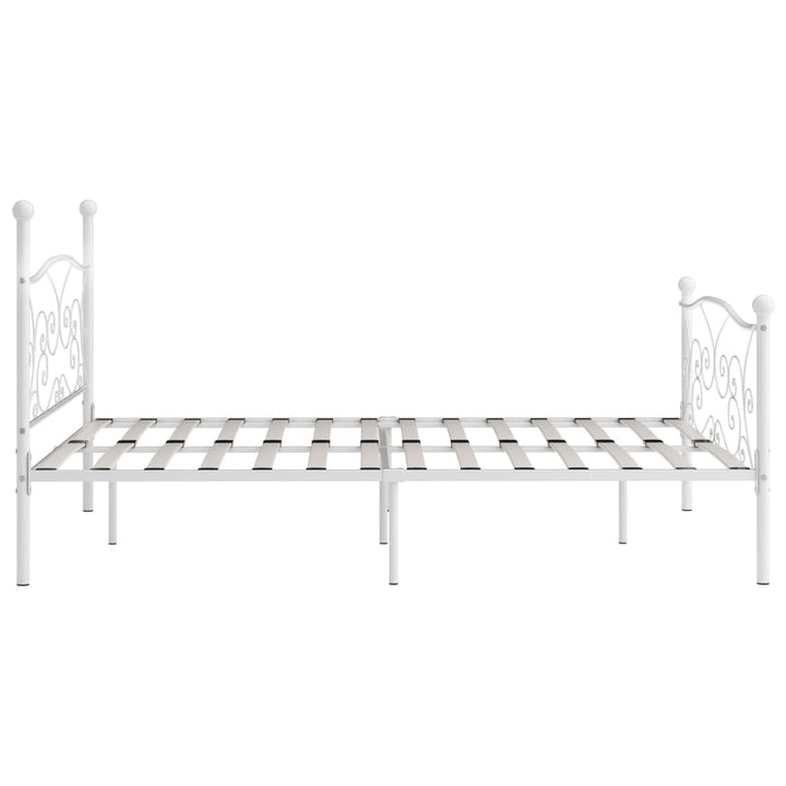 sengestel med lamelbund 200 x 200 cm metal hvid