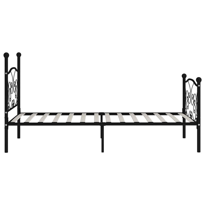 sengestel med lamelbund 90 x 200 cm metal sort