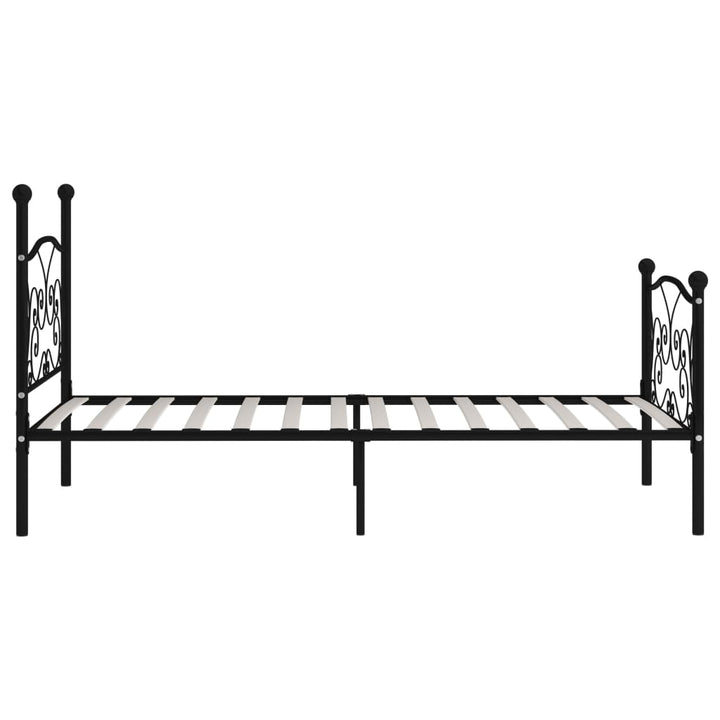 sengestel med lamelbund 100 x 200 cm metal sort