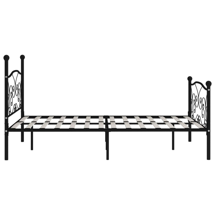 sengestel med lamelbund 120 x 200 cm metal sort