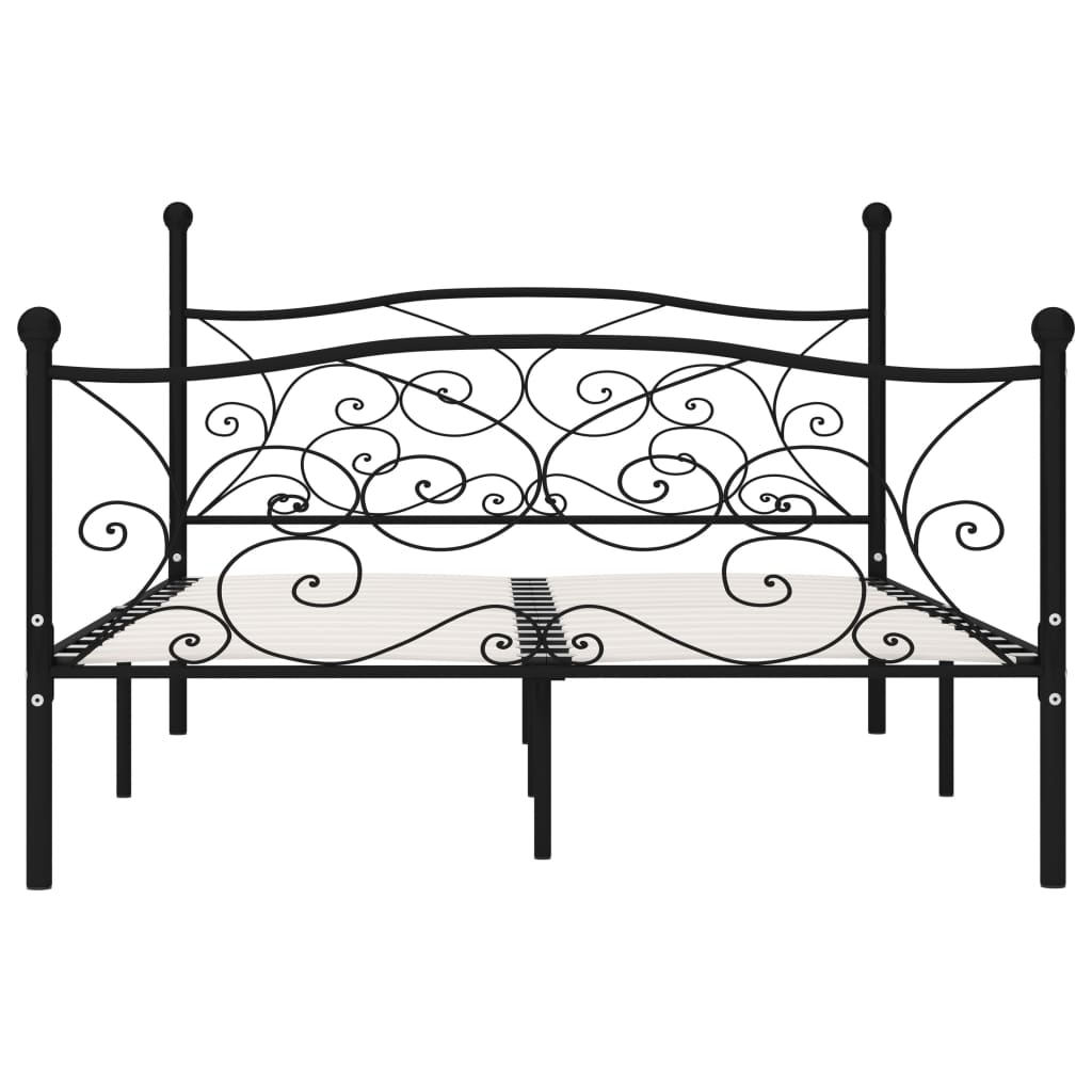 sengestel med lamelbund 140 x 200 cm metal sort