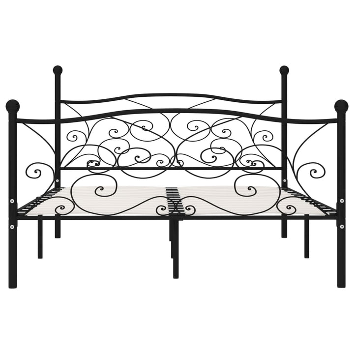 sengestel med lamelbund 140 x 200 cm metal sort
