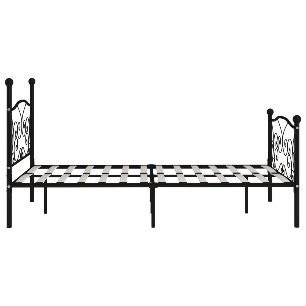 sengestel med lamelbund 140 x 200 cm metal sort