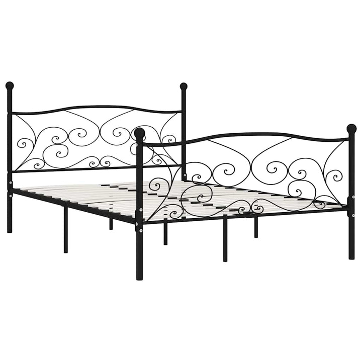 sengestel med lamelbund 160 x 200 cm metal sort