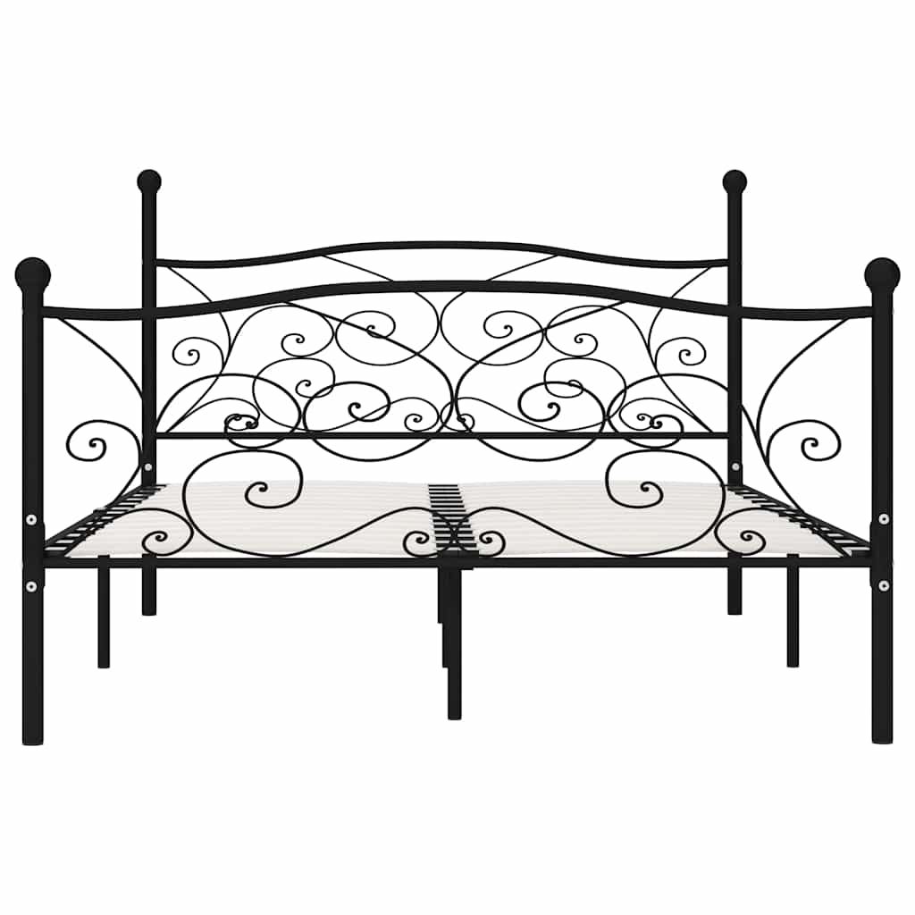 sengestel med lamelbund 160 x 200 cm metal sort