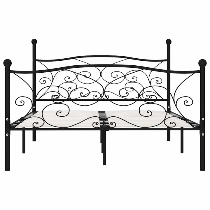 sengestel med lamelbund 160 x 200 cm metal sort