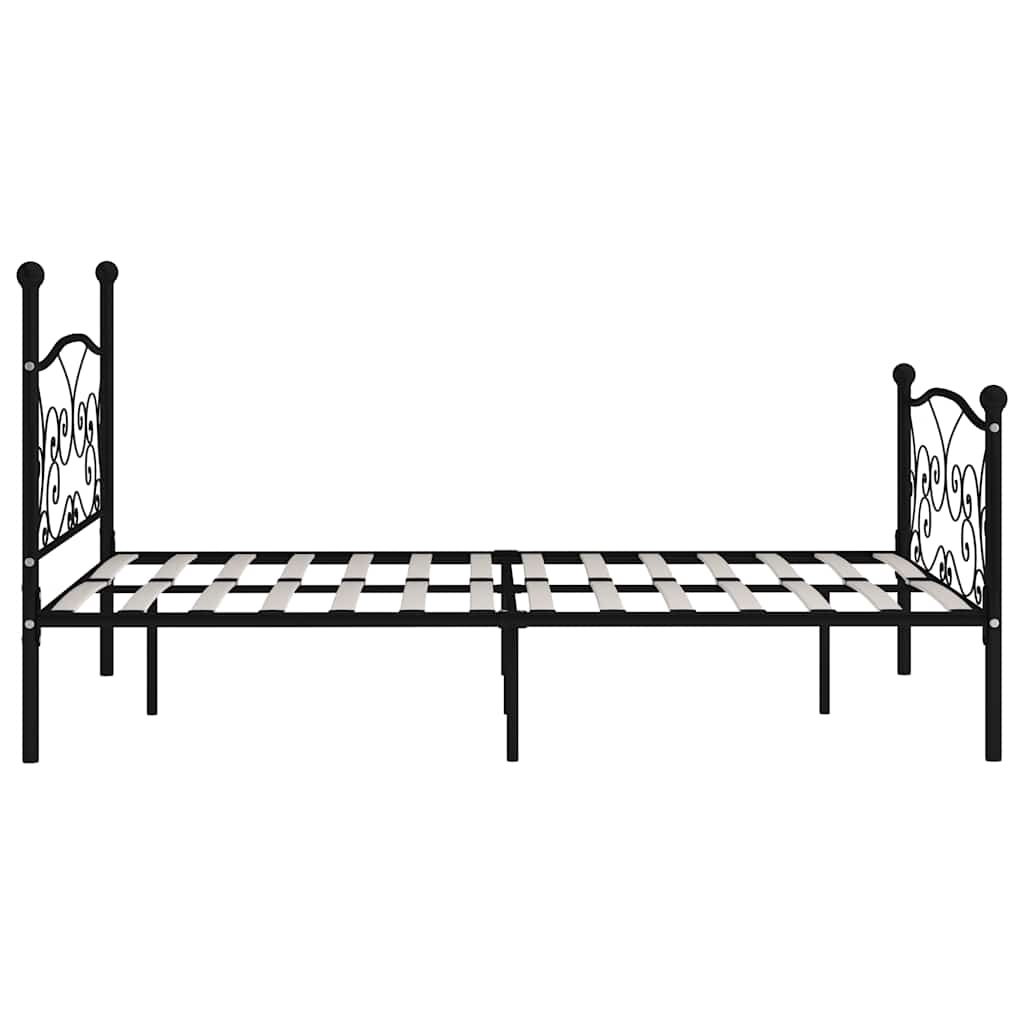 sengestel med lamelbund 160 x 200 cm metal sort