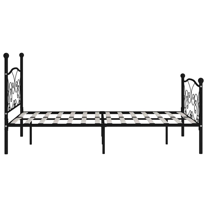 sengestel med lamelbund 160 x 200 cm metal sort