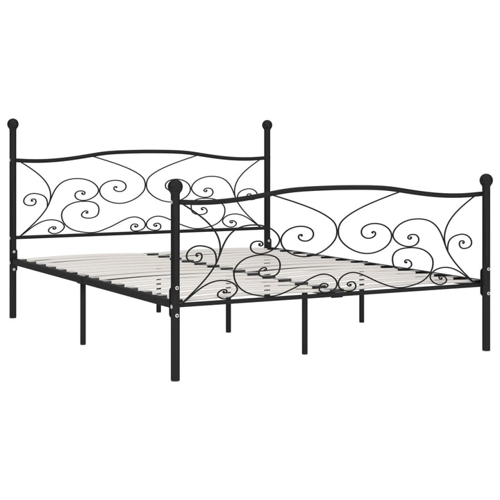 sengestel med lamelbund 180 x 200 cm metal sort