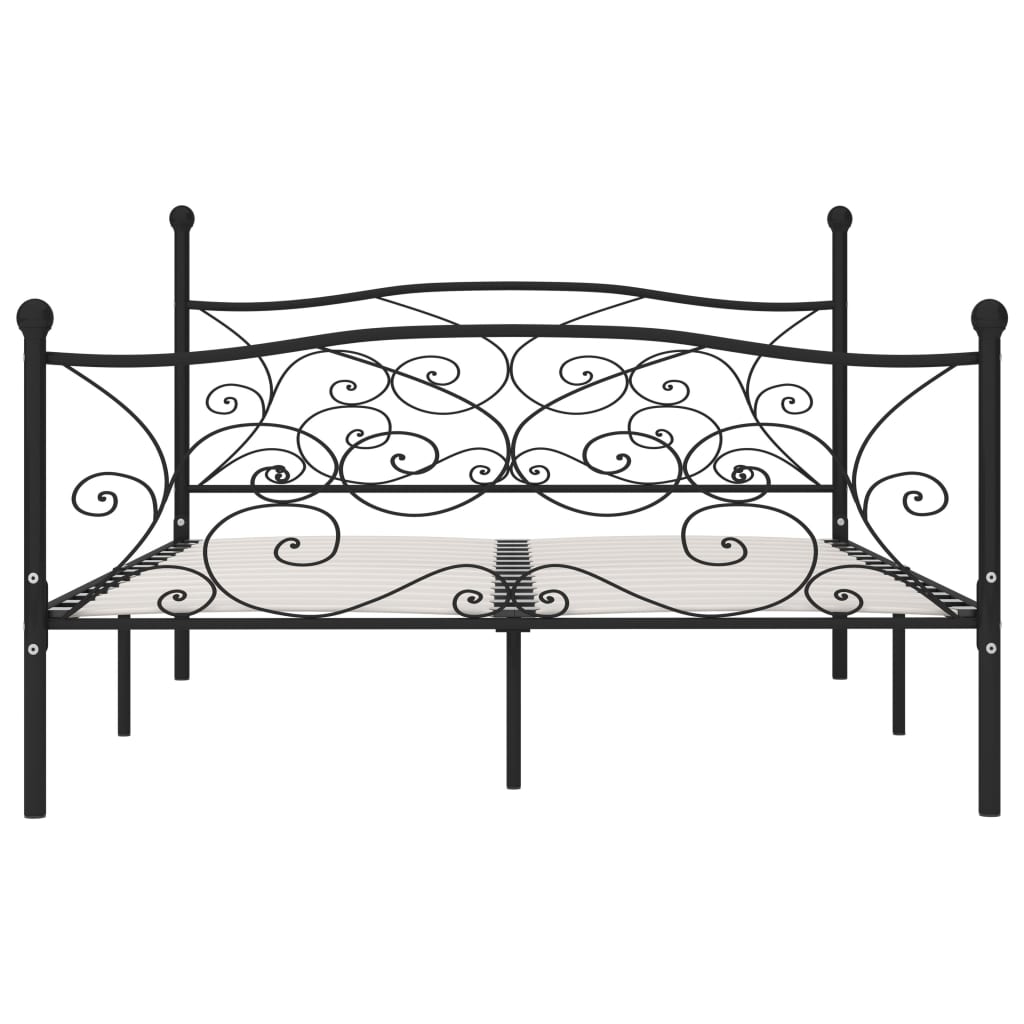 sengestel med lamelbund 180 x 200 cm metal sort