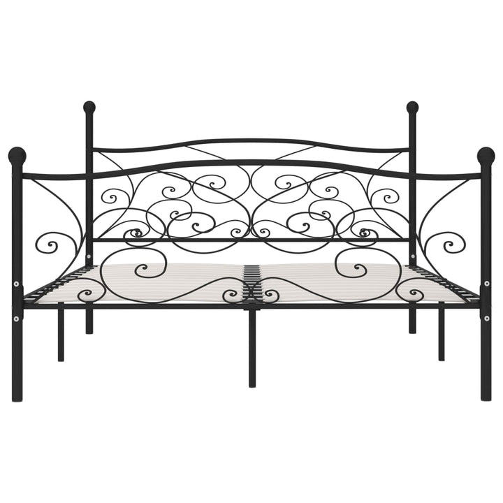 sengestel med lamelbund 180 x 200 cm metal sort