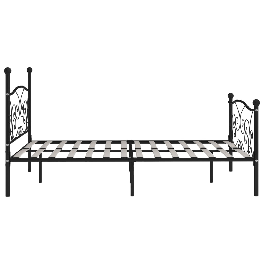 sengestel med lamelbund 180 x 200 cm metal sort